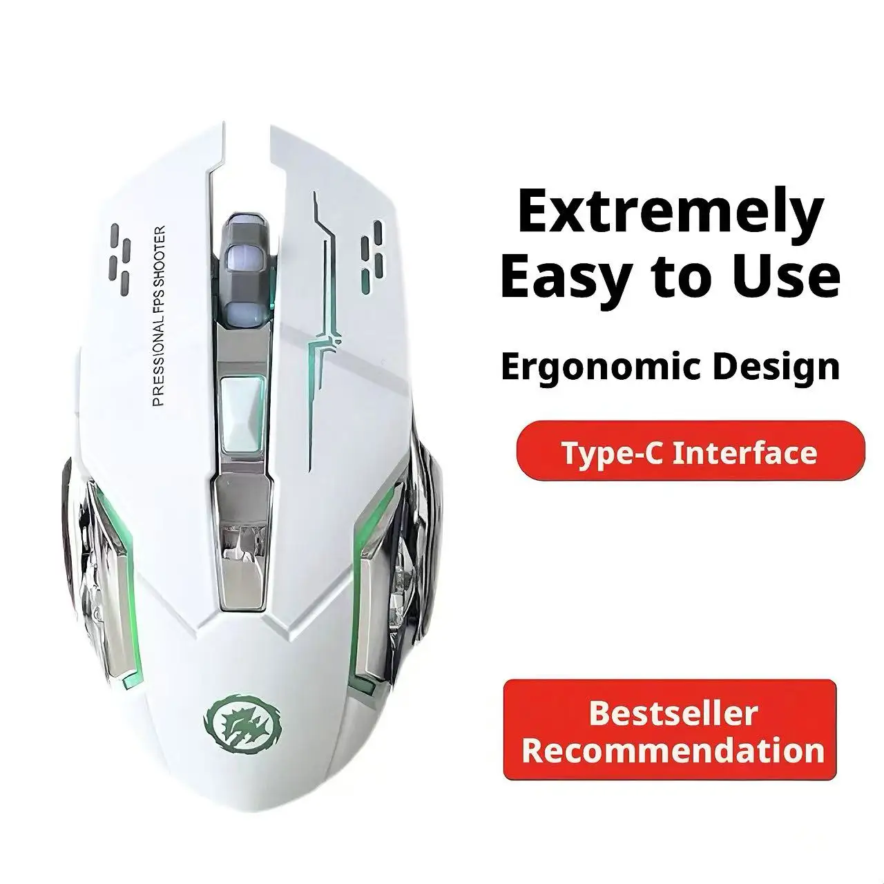 Es5 Esports Rgb Gaming Mouse - Беспроводная игровая мышь с RGB-подсветкой, эргономичная,