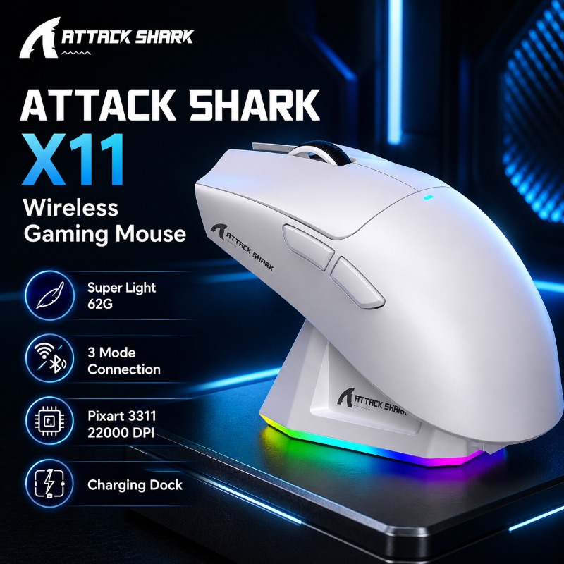 Es5 Esports Rgb Gaming Mouse - Беспроводная игровая мышь ATTACK SHARK X11,